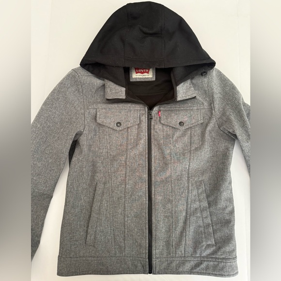 Levi's Men's Gray Thick Jacket with Black Hood - Size S - Picture 6 of 11